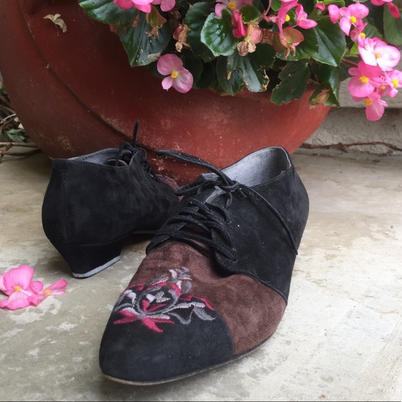 Vintage Italian Suede Lace Up Loafer size 37.5 - Picture 1 of 11
